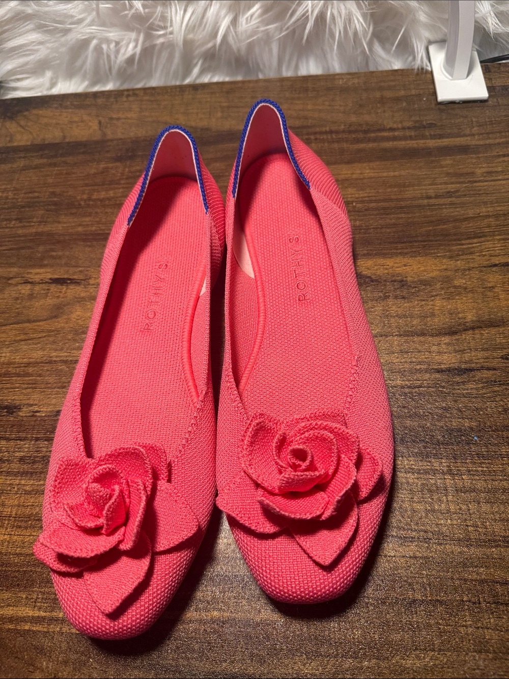 Rothy's Coral Pink Floral Ballet Flats